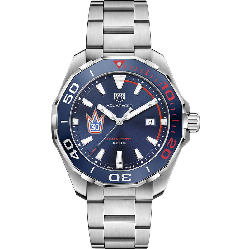 Tag Heuer Aquaracer Henrik Lundqvist Special Edition Blue Dial Silver Steel Strap Watch For Men Way101j Ba0746
