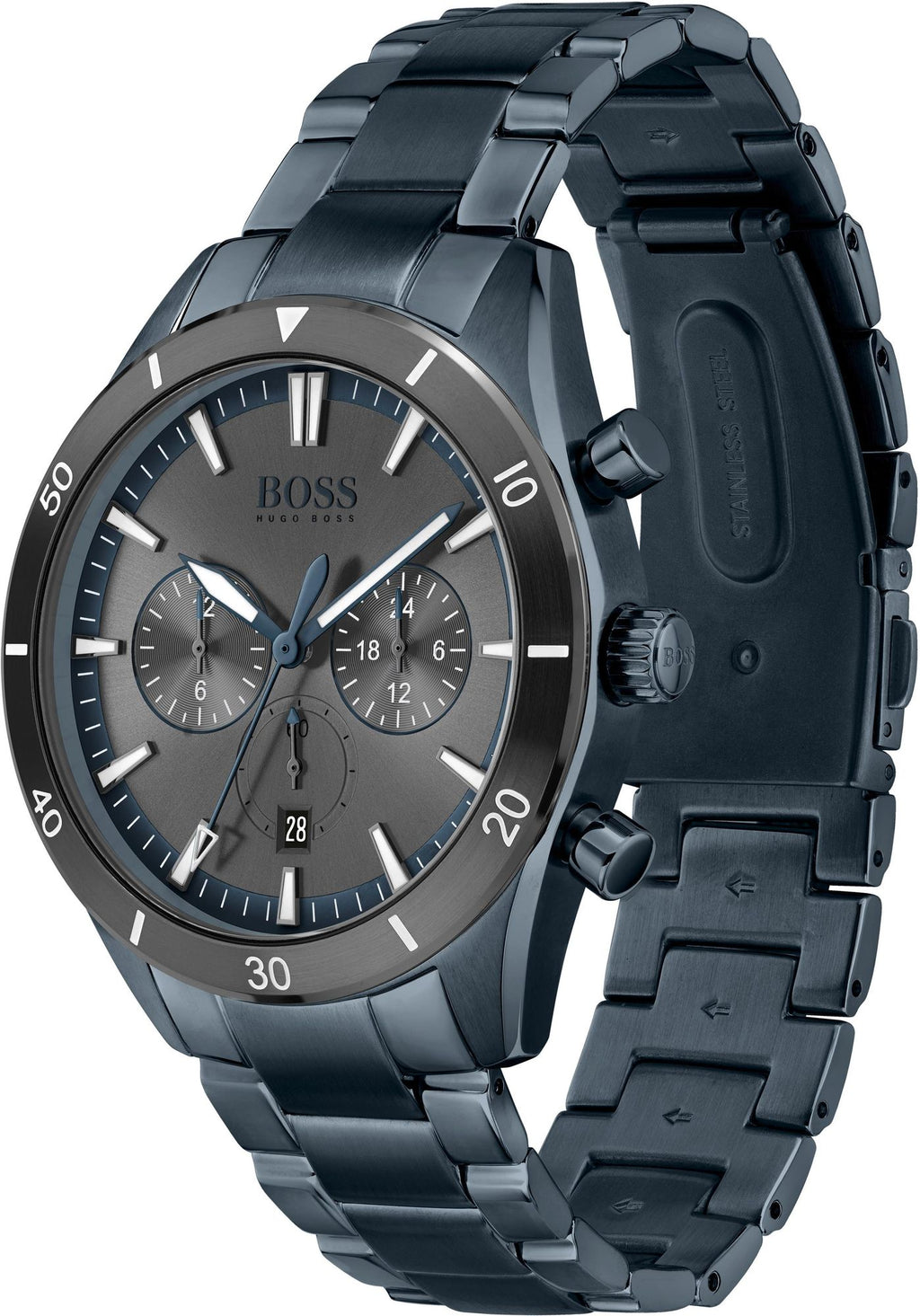 Hugo Boss Mens 1513865 Chronograph Blue Stainless Steel Watch