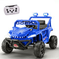 12V Dinosaur Ride on Car for Toddlers Ages 2-4, Kids Electric Ride on Toy with Remote Control, 2.49-3.11 MPH, Dual 35W Motors, Bluetooth, USB, LED, 4 Wheel Suspension Electric Cars for Kids, Green - Blue