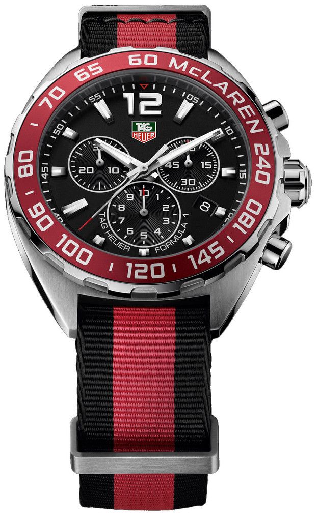 Tag Heuer Formula 1 Mclaren Limited Edition Quartz Chronograph Black Dial Two Tone Nato Strap Watch For Men Caz1112 Fc8188
