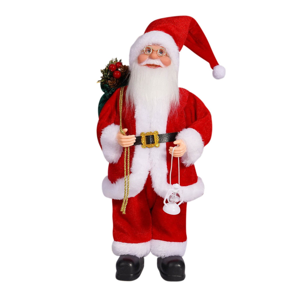 Clearance! Christmas Decorations Christmas 12 Inch Cute Santa Claus Doll Standing Posture Santa Claus Doll Window Decoration