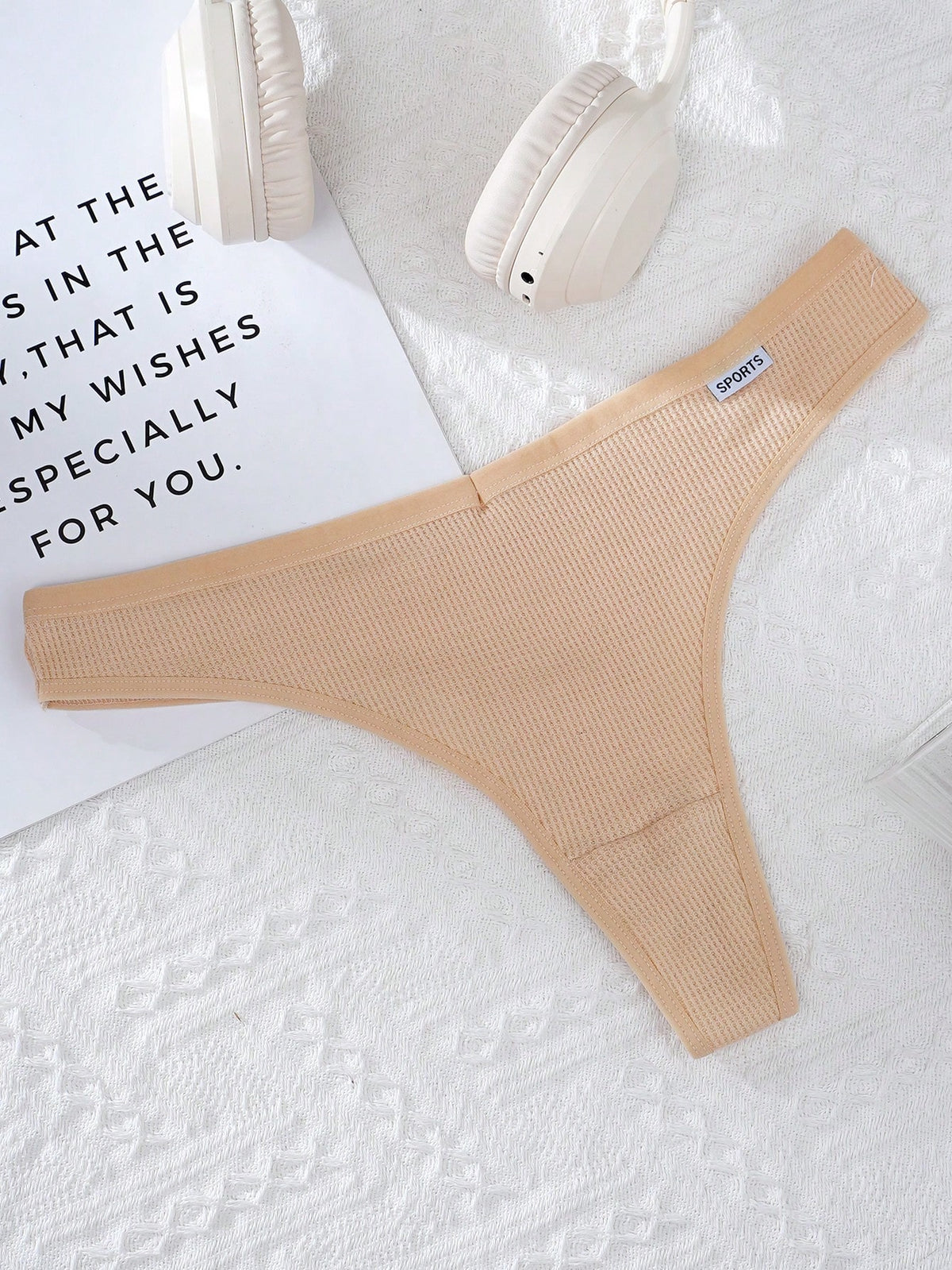 Yoga Women's Solid Color Knitted Thong Panties, Pack Of 4