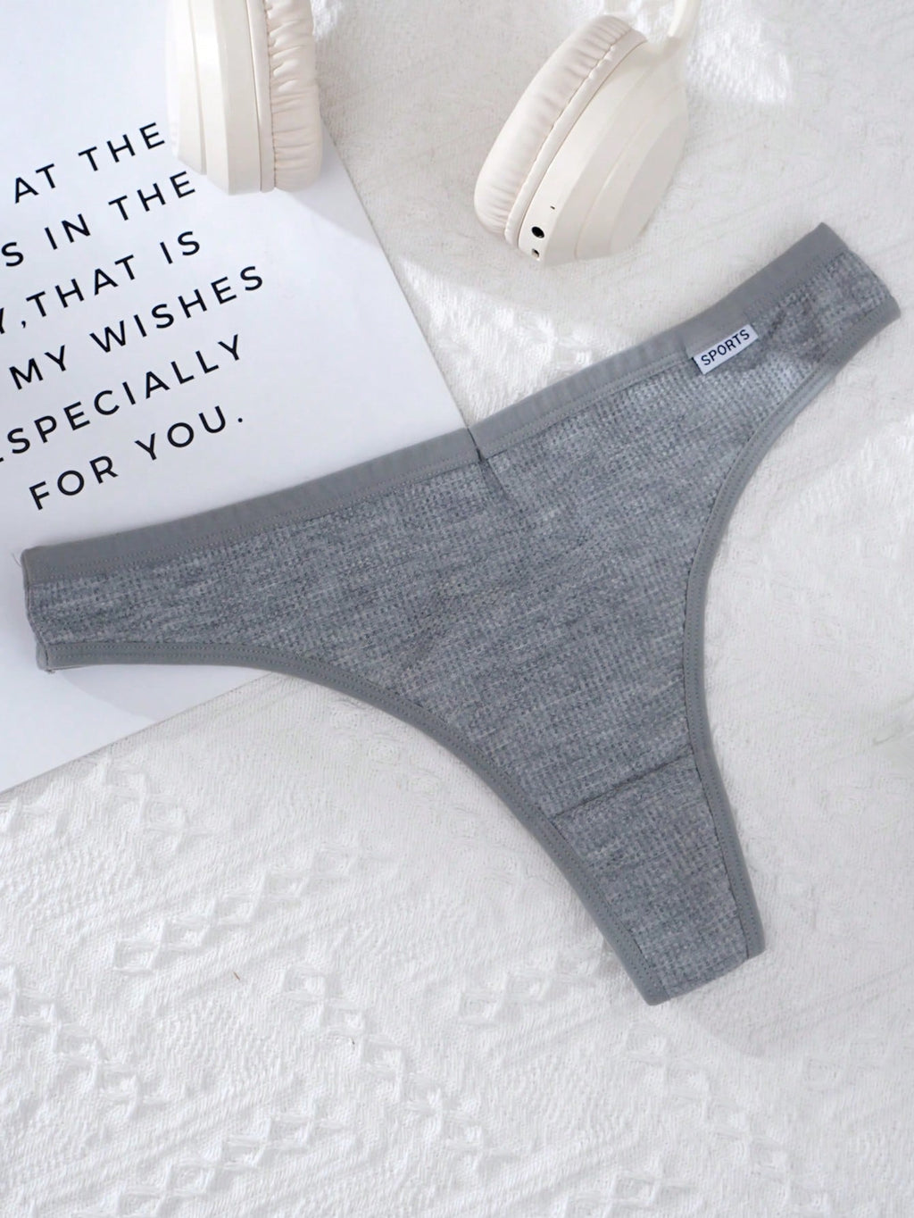 Yoga Women's Solid Color Knitted Thong Panties, Pack Of 4
