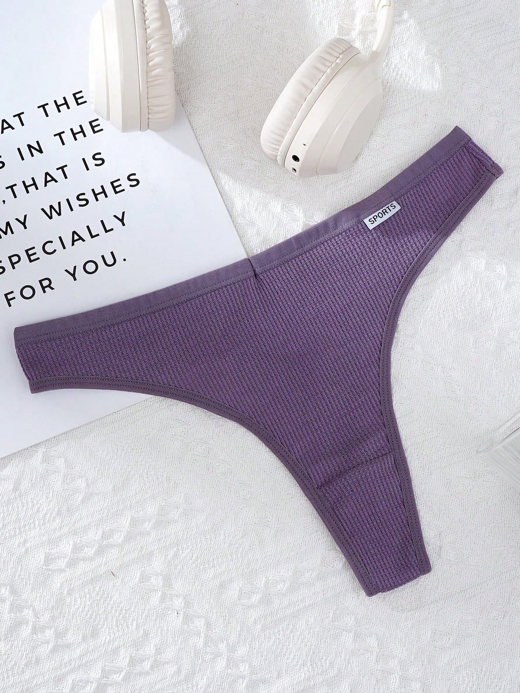 Yoga Women's Solid Color Knitted Thong Panties, Pack Of 4
