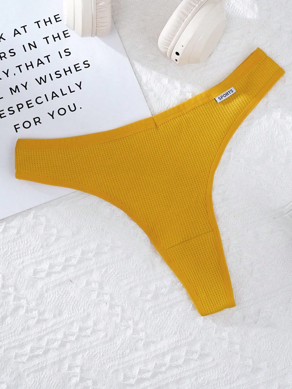 Yoga Women's Solid Color Knitted Thong Panties, Pack Of 4