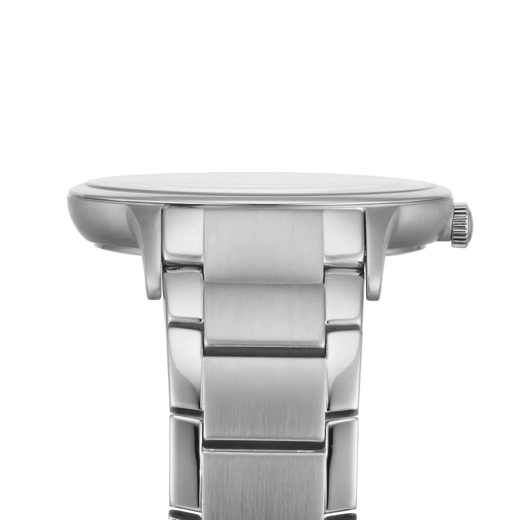Emporio Armani Mens Ar11180 Silver Tone Stainless Steel Watch With Blue Dial