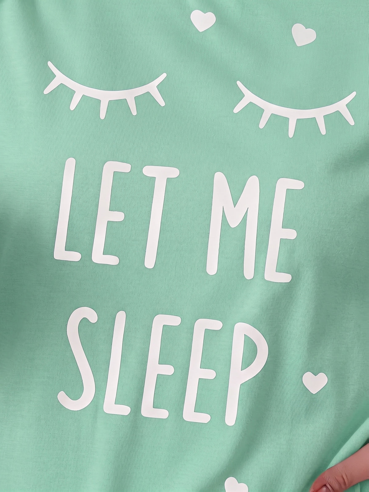 "Sleep" Slogan Eyelash Nightgown -
