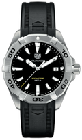 Tag Heuer Aquaracer Quartz Black Dial Black Rubber Strap Watch For Men Wbd1110 Ft8021