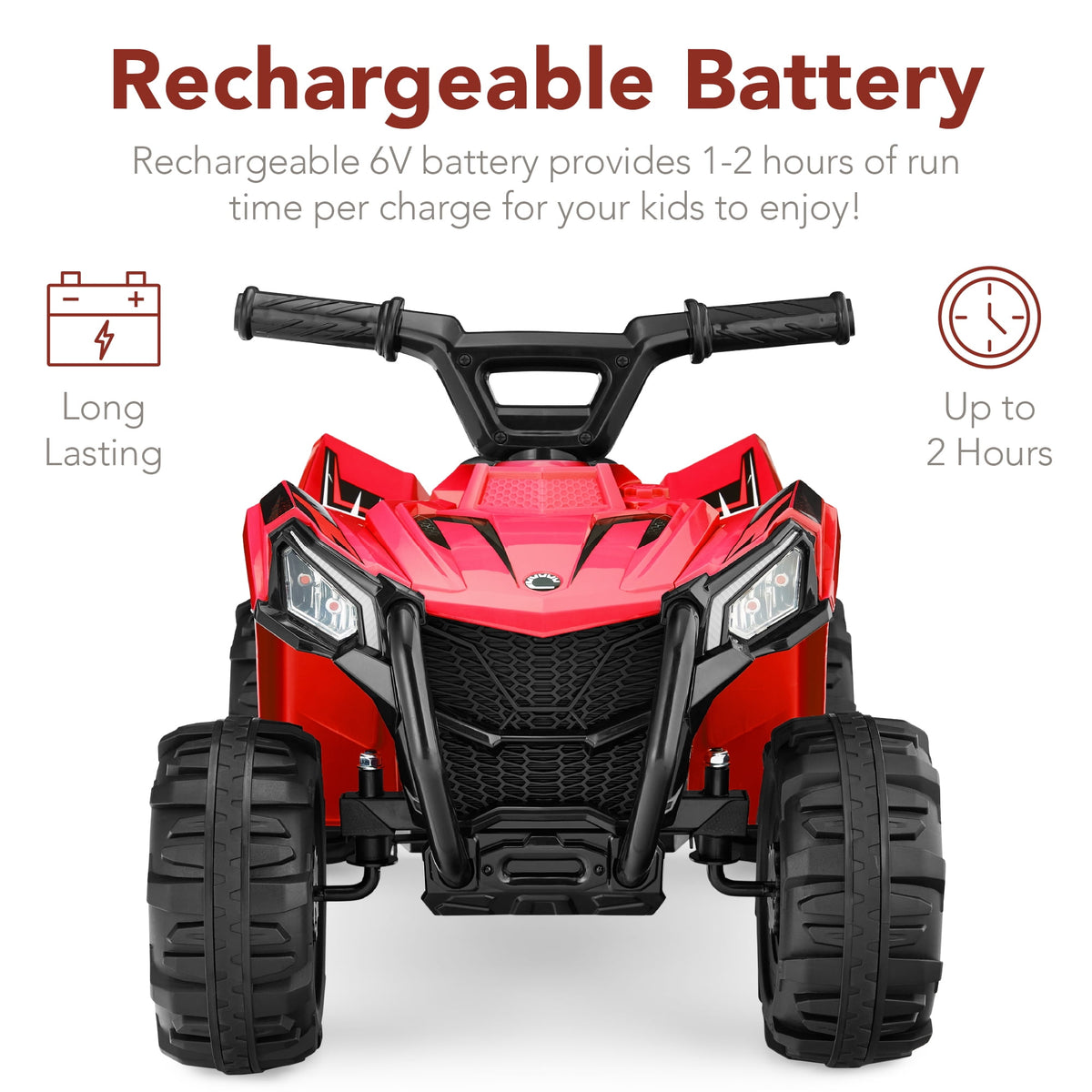 Best Choice Products 6V Kids Ride-On 4-Wheeler Quad ATV Car w/ 1.8mph Max Speed, Treaded Tires - Red