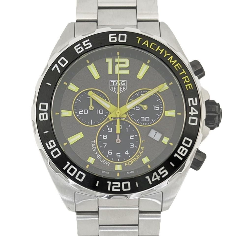 Tag Heuer Formula 1 Chronograph Grey Dial Silver Steel Strap Watch For Men Caz101ag Ba0842