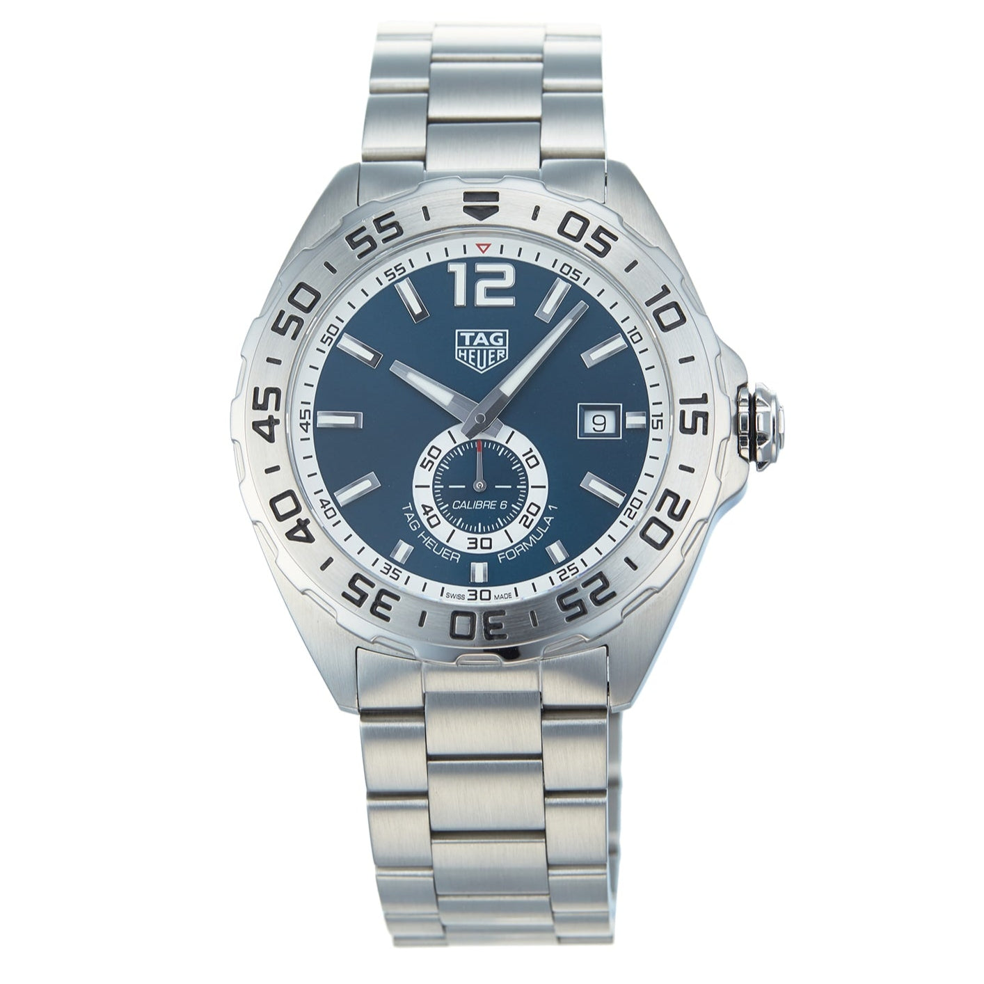 Tag Heuer Formula 1 Calibre 6 Automatic Blue Dial Silver Steel Strap Watch For Men Waz2014 Ba0842
