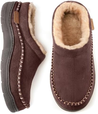 Men's Slip On Moccasin Slippers Indoor Outdoor