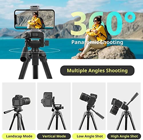 Sensyne 64" Camera Tripod Stand for iPhone & iPad, Phone Holder with Remote