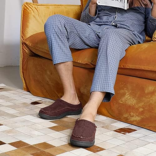 Men's Slip On Moccasin Slippers Indoor Outdoor