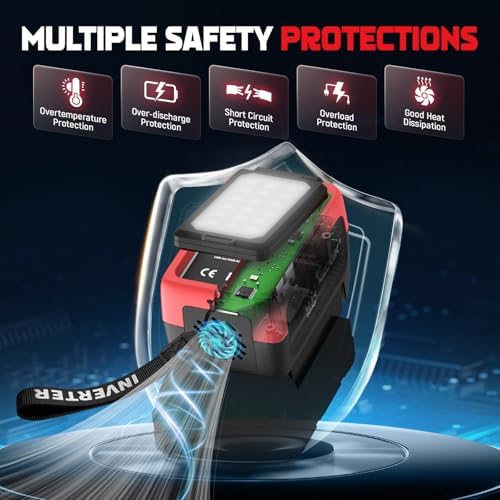 240W Power Inverter Pure Sine Wave Compatible with Milwaukee 18V Battery