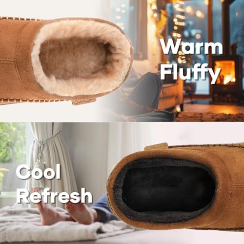 Men's Slip On Moccasin Slippers Indoor Outdoor