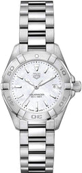 Tag Heuer Aquaracer Quartz Mother Of Pearl White Dial Silver Steel Strap Watch For Women Wbd1411 Ba0741