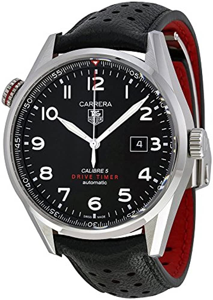 Tag Heuer Heuer Black Stainless Steel Carrera Drive Time Watch For Men War2a10 Fc6337