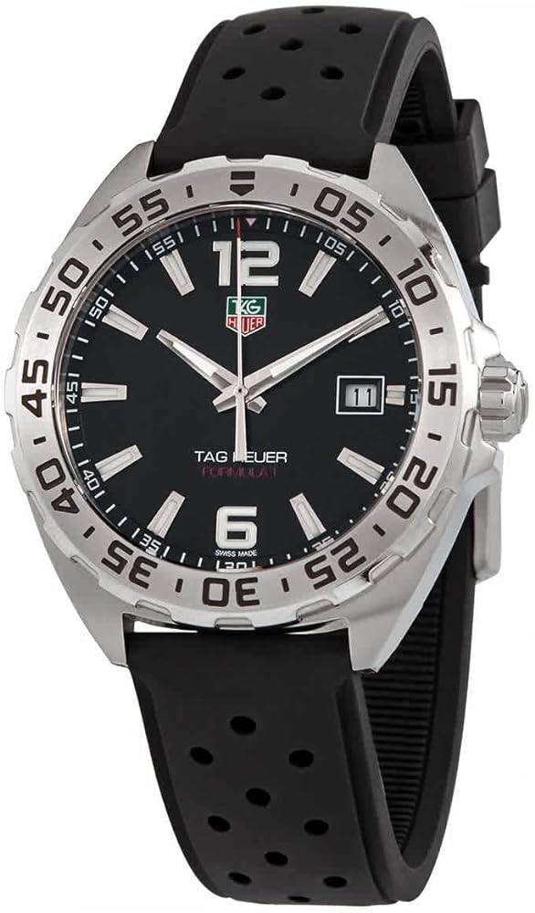 Tag Heuer Formula 1 Quartz Black Dial Black Rubber Strap Watch For Men Waz1112 Ft8023