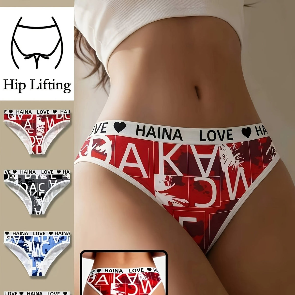 4pcs Pack Women's Low-Rise Bikini Panties - - Mixed colors