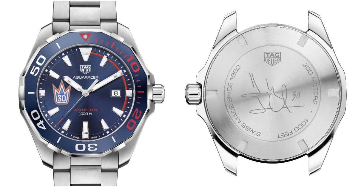Tag Heuer Aquaracer Henrik Lundqvist Special Edition Blue Dial Silver Steel Strap Watch For Men Way101j Ba0746