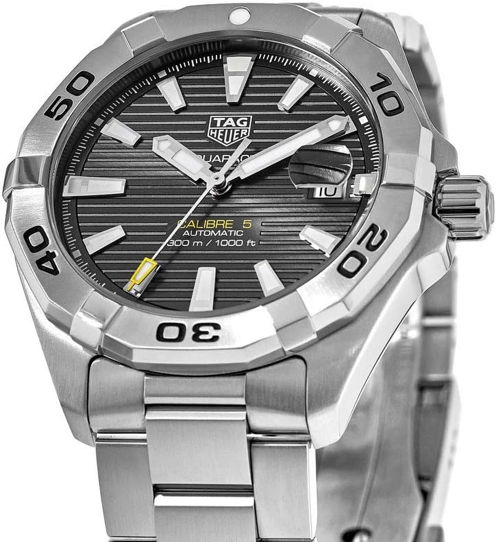 Tag Heuer Aquaracer Calibre 5 Grey Dial Silver Steel Strap Watch For Men Wbd2113 Ba0928