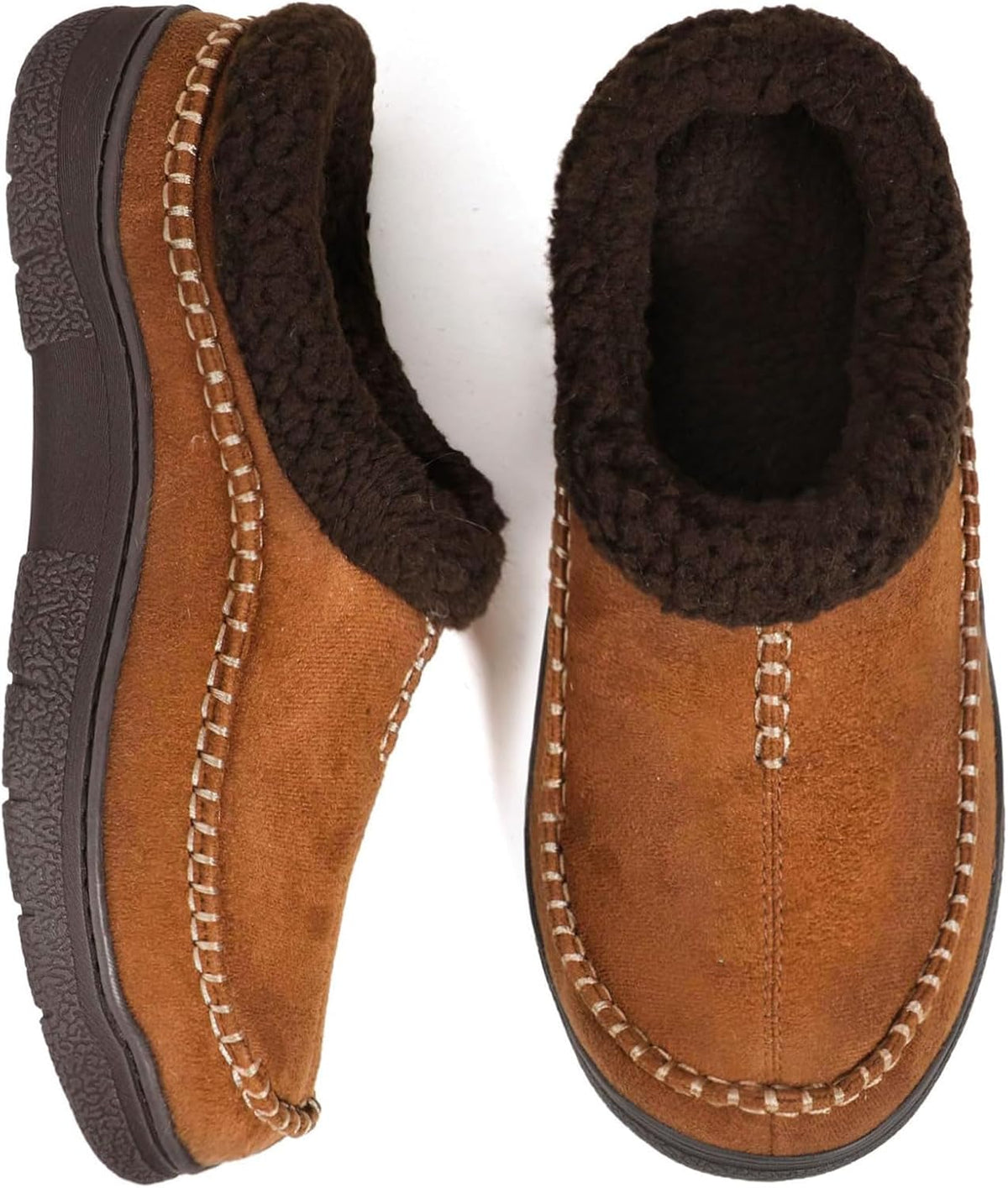 Men's Slip On Moccasin Slippers Indoor Outdoor