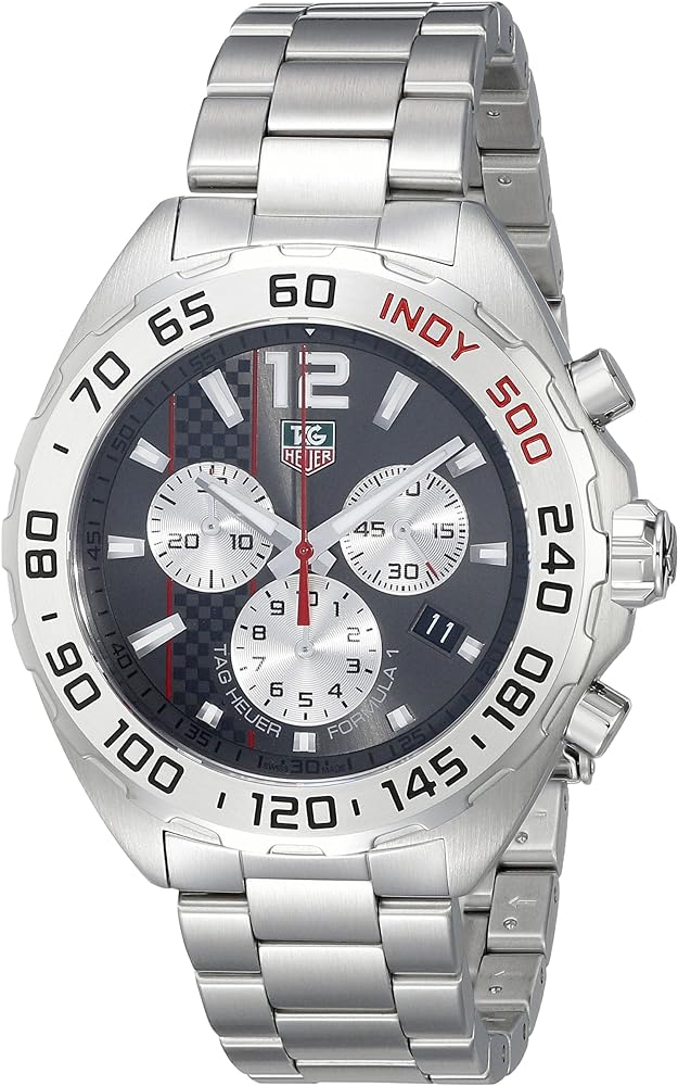 Tag Heuer Formula 1 Quartz Chronograph Grey Dial Silver Steel Strap Watch For Men Caz1114 Ba0877