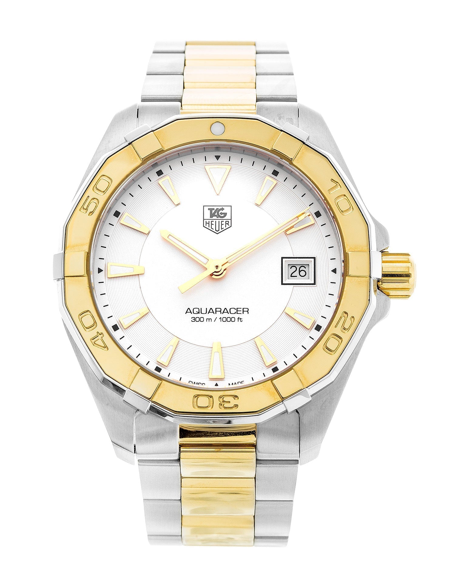 Tag Heuer Aquaracer White Dial Watch For Men Way1120 Bb0930