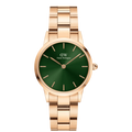 Daniel Wellington Ladies Rose Gold Iconic Link Emerald Watch Dw00100421