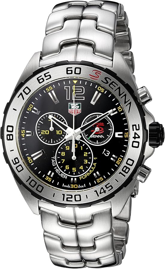 Tag Heuer Formula 1 Senna Limited Edition Chronograph Black Dial Silver Steel Strap Watch For Men Caz1013 Ba0883