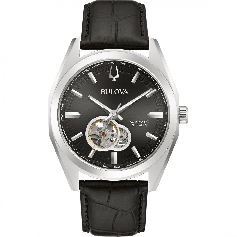 Bulova Surveyor Auto Mens Black Watch 96a273