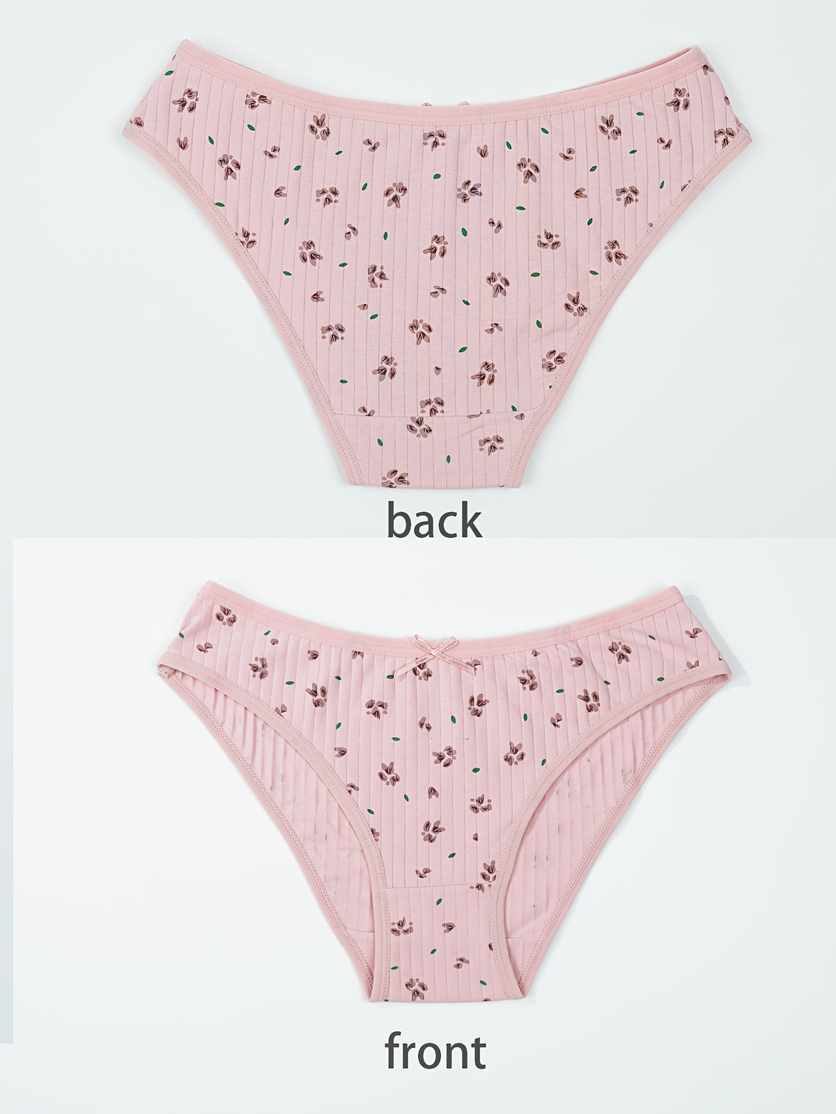 5-Pack Women'S 95% Soft Printed Briefs Comfortable Breathable Daily Underwear