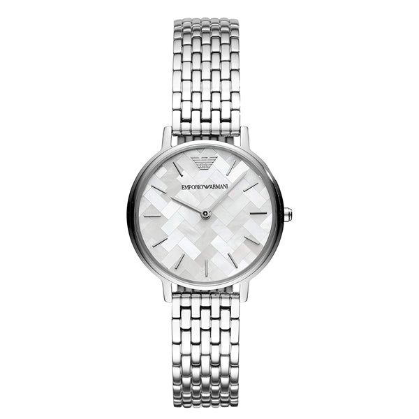 Emporio Armani Mother Of Pearl Dial Silver Steel Strap Watch For Women Ar11112
