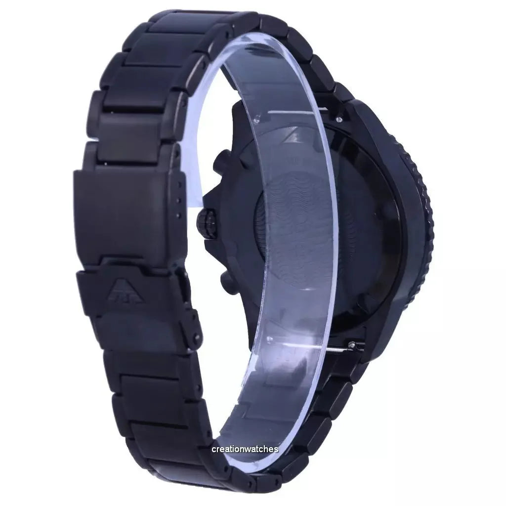 Emporio Armani Mens Ar80050 Black Ion Plated Stainless Steel Chronograph Watch