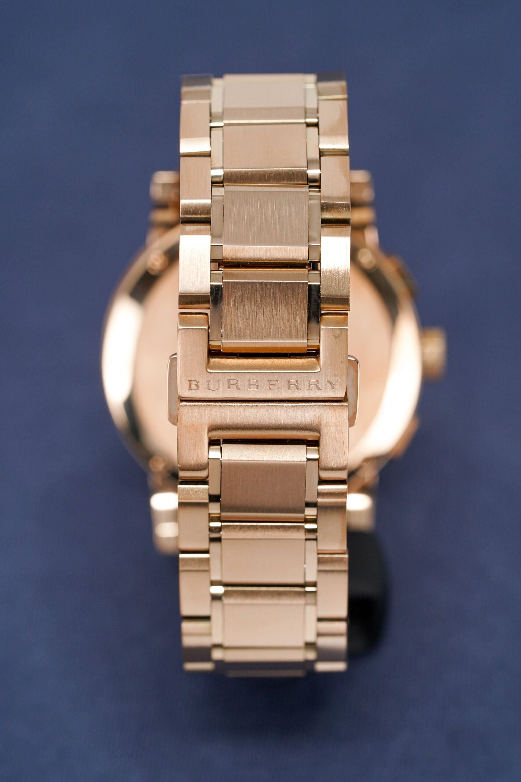 Burberry Mens Watch Chronograph The City Rose Gold Bu9353