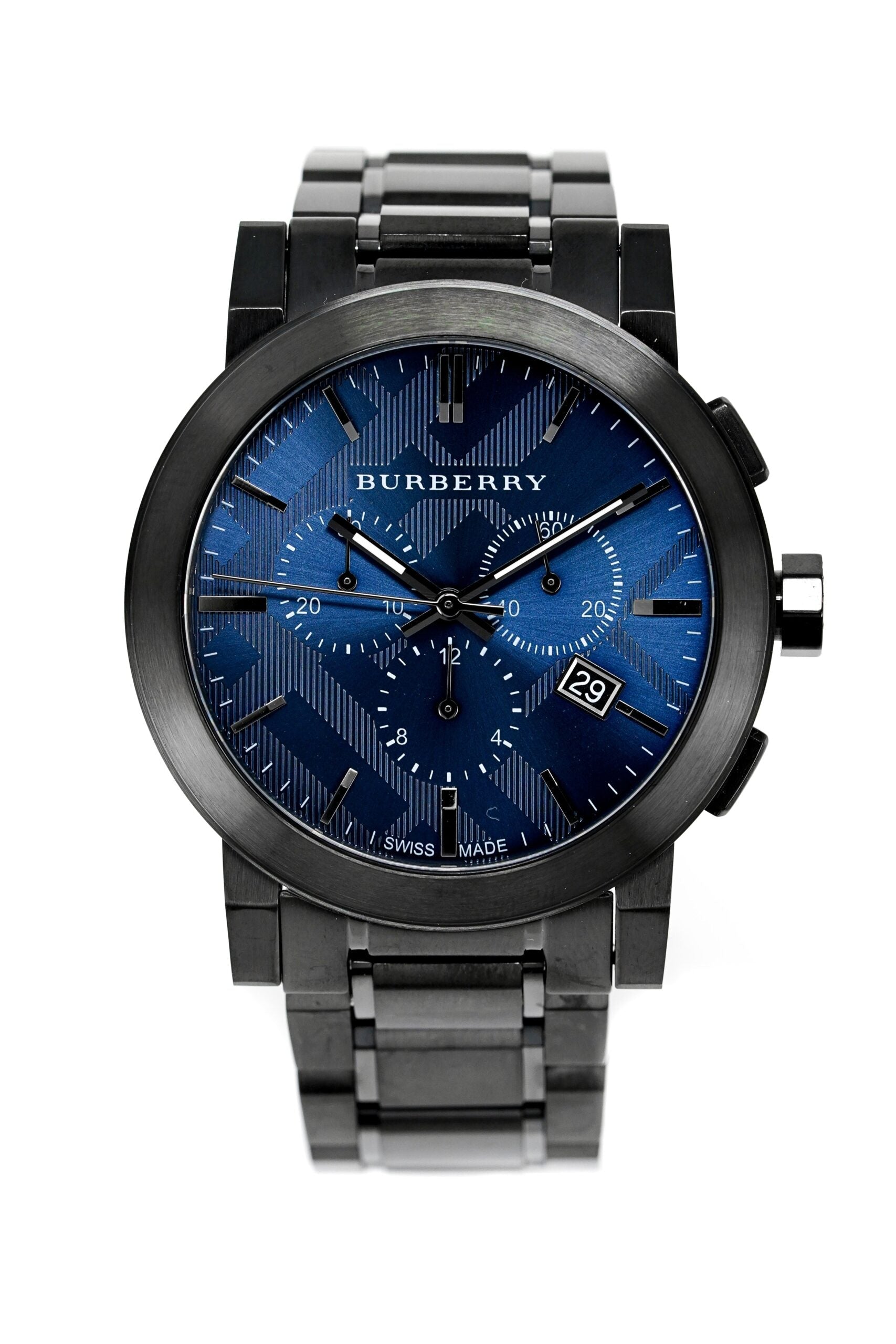 Burberry Mens Watch Chronograph The City Gun Metal Bu9365