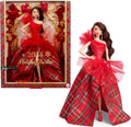 Barbie Dolls, Seasonal Collector Toy, Barbie Signature, Plaid Gown with Red Bow, Displayable Packaging, Dark Brown Hair Exclusive