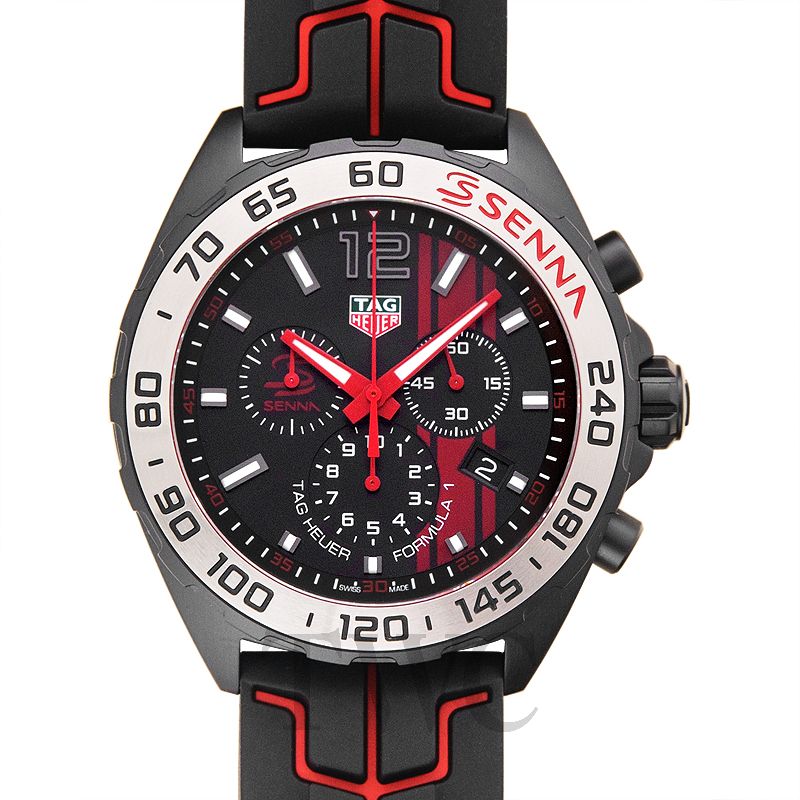 Tag Heuer Formula 1 Senna Special Edition Black Dial Two Tone Rubber Strap Watch For Men Waz1014 Ft8027