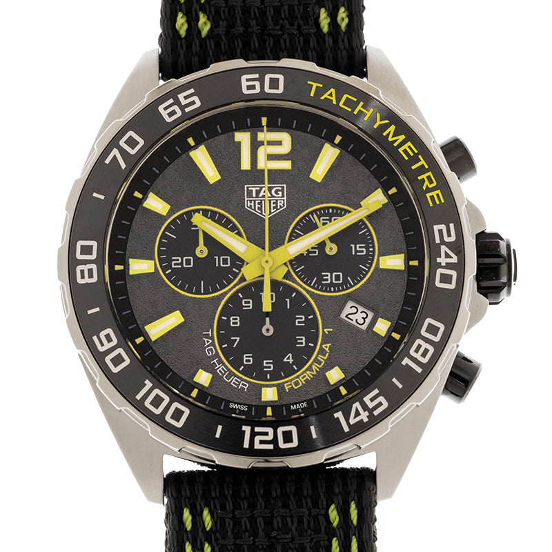 Tag Heuer Formula 1 Quartz Chronograph Grey Dial Black Nylon Strap Watch For Men Caz101ag Fc8304