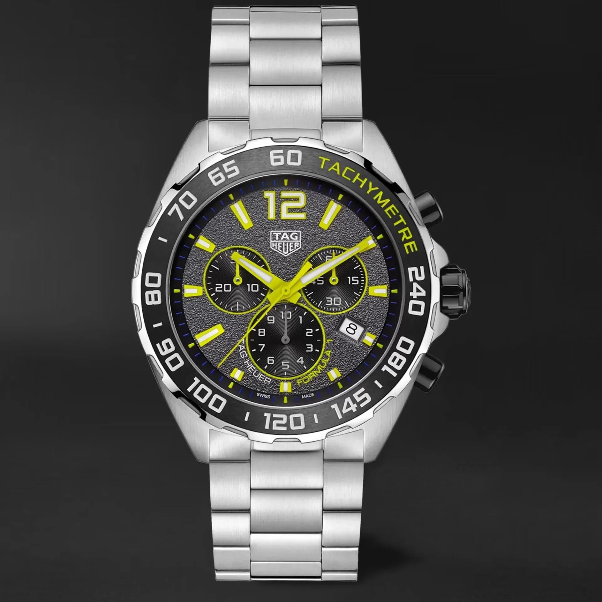 Tag Heuer Formula 1 Chronograph Grey Dial Silver Steel Strap Watch For Men Caz101ag Ba0842