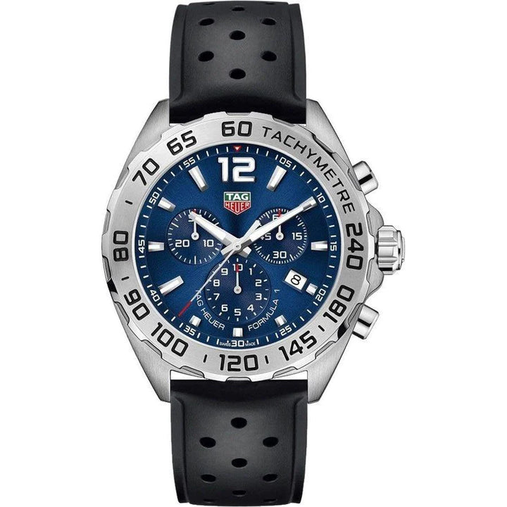 Tag Heuer Formula 1 Chronograph Blue Dial Black Rubber Strap Watch For Men Caz101k Ft8024