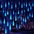 Christmas Lights, Meteor Shower Icicle String Lights, 18 Inches 8 Tubes 288 LED Christmas Lights Outdoor Dropping Lights, Hanging Falling Rain Lights Holiday Christmas Tree Lights, Blue - Blue