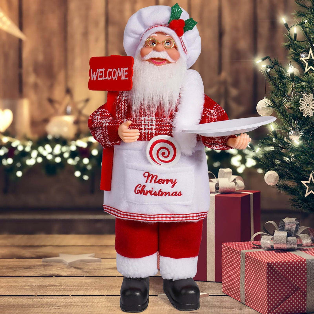Clearance! Christmas Decorations Christmas 12 Inch Cute Santa Claus Doll Standing Posture Santa Claus Doll Window Decoration - Red and white274