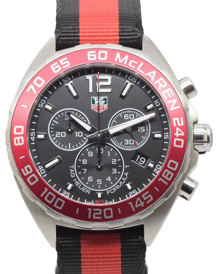 Tag Heuer Formula 1 Mclaren Limited Edition Quartz Chronograph Black Dial Two Tone Nato Strap Watch For Men Caz1112 Fc8188