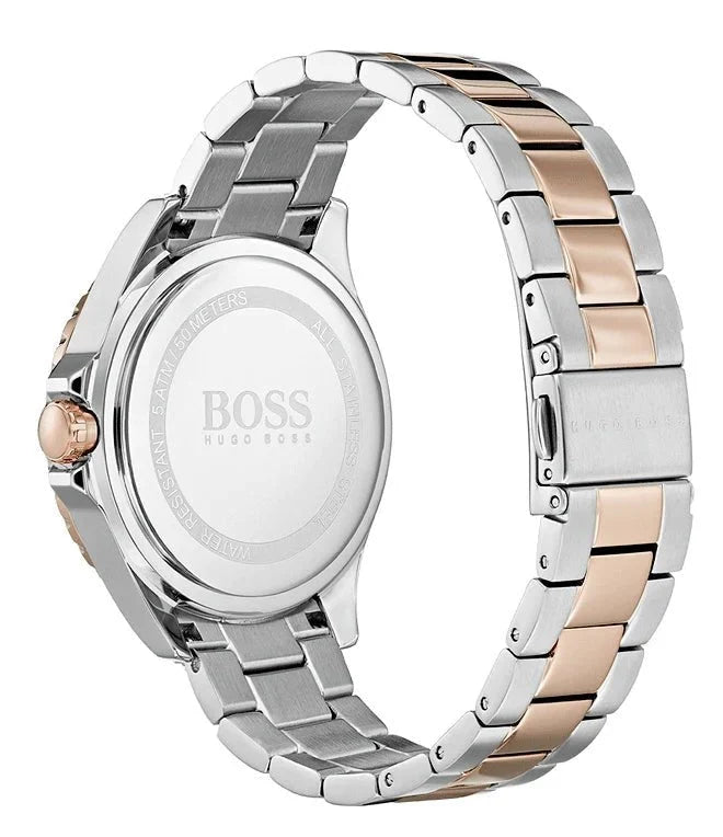 Hugo Boss Womens 1502446 Praise Two Tone Stainless Steel Watch With Rose Gold Accents