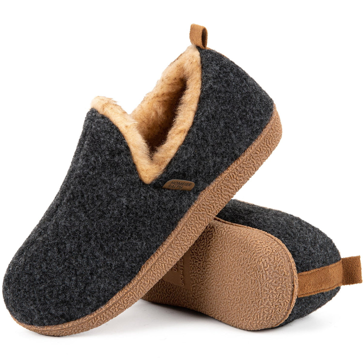 Homeier Ralph Women's Warm Cozy Memory Foam Slippers Indoor Outdoor House Shoes with Fleece Lining Non-Slip Sole