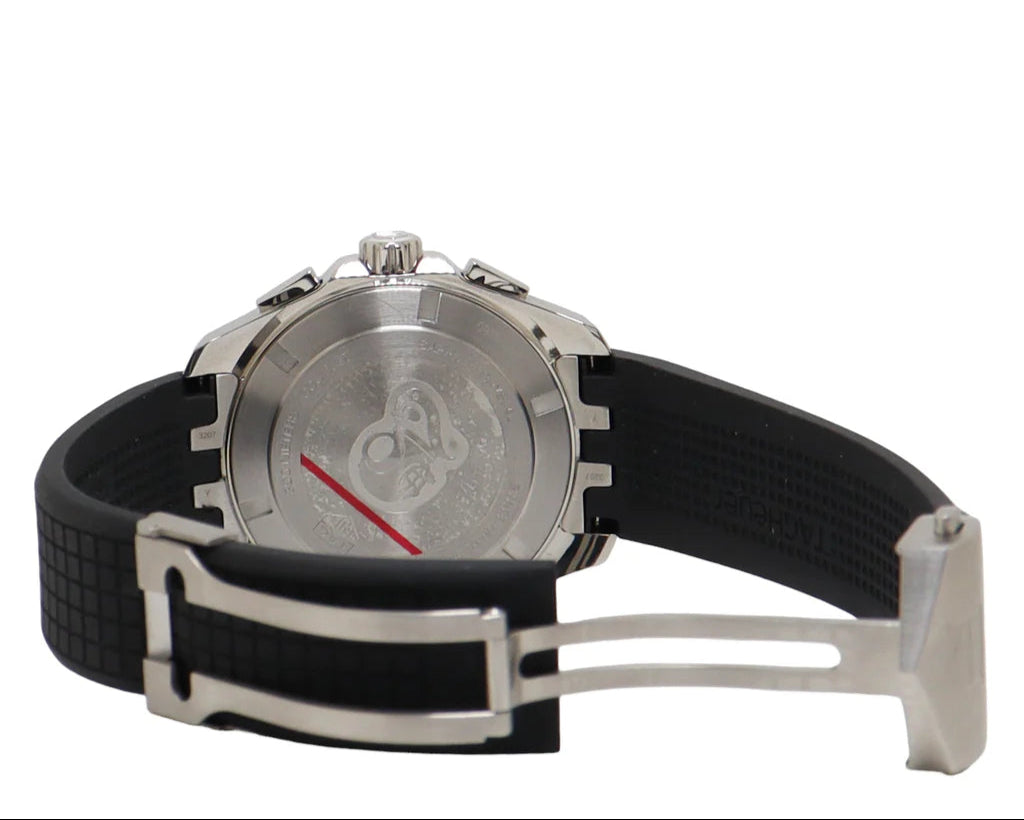 Tag Heuer Aquaracer Chronograph White Dial Black Rubber Strap Watch For Men Cay1111 Ft6041