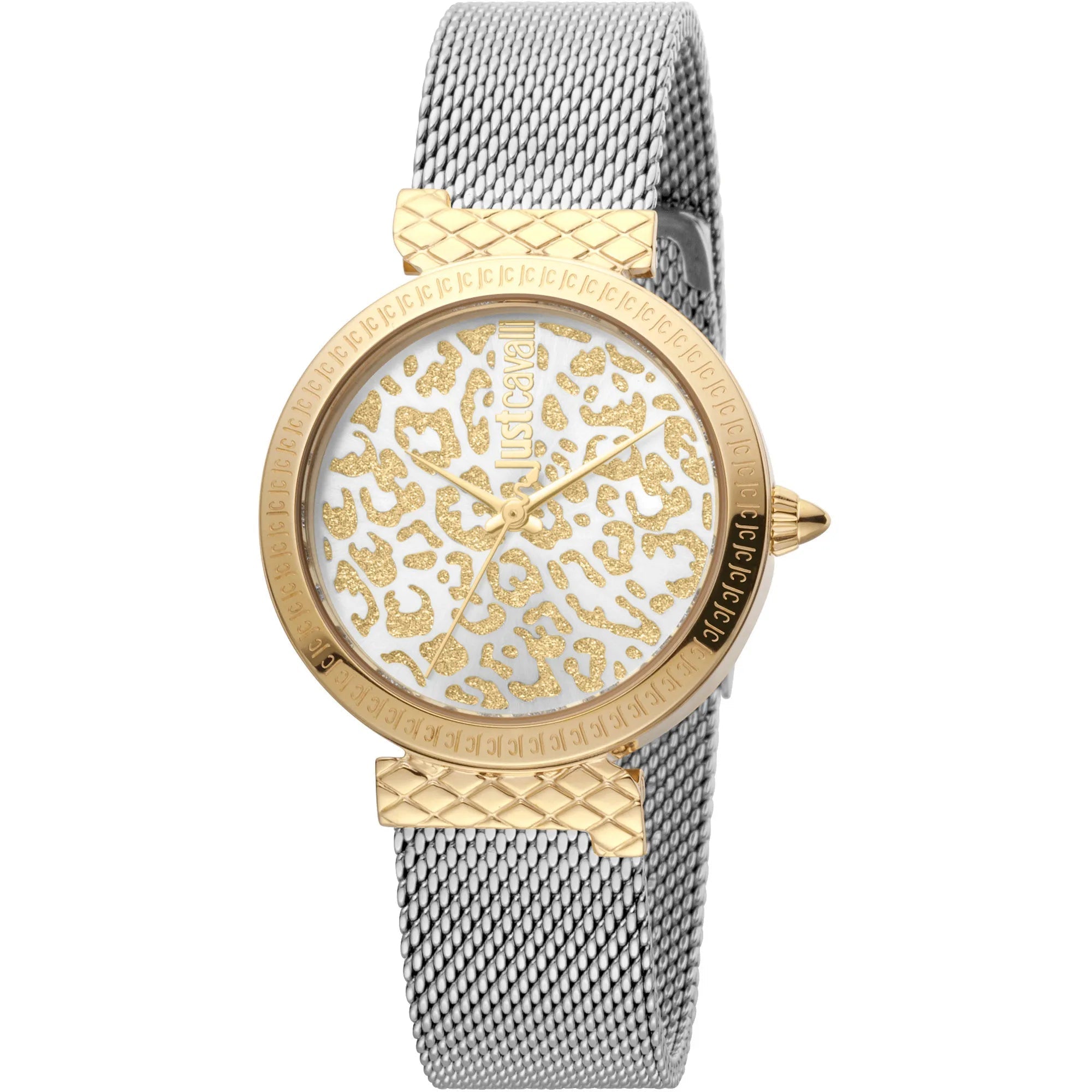 Just Cavalli Vibrazioni Steel Yellow Gold Leopard Glitter