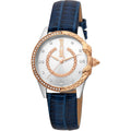 Just Cavalli JC Giro Leather Blue Silver Serpente Zircons